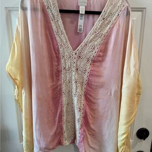 Chico’s Crochet Insert Ruana Poncho